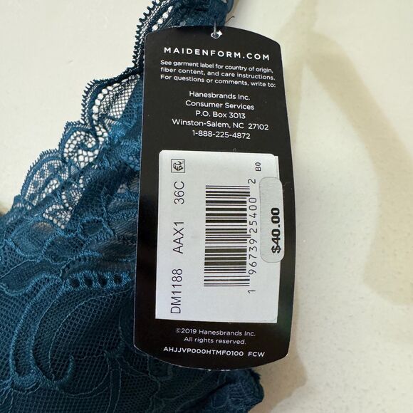 NWT Maidenform Bralette Women's 36C Lace Sexy Lightly Lined Convertible Halter - Picture 5 of 9